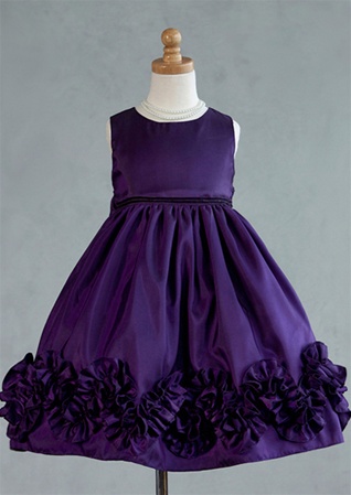 Flower Girl Dresses #C864PU: Sleeveless Taffeta Dress Ruffled Pick-Ups Along the Bottom