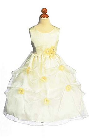 Flower Girl Dresses #CA513I : Organza Pick-up Dress with Changeable Color Flowers