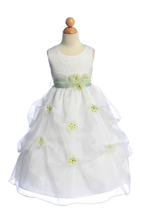Flower Girl Dresses #CA513S : Organza Pick-up Dress with Changeable Color Flowers