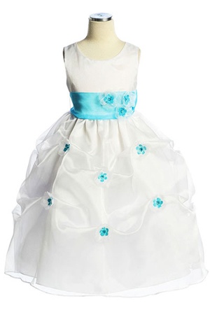 Flower Girl Dresses #CA513T : Organza Pick-up Dress with Changeable Color Flowers