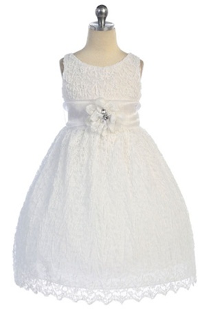 Flower Girl Dresses #CA730W : Elegant Soft Lace Dress