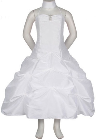 Flower Girl Dresses #CD1026WH : Spaghetti Strap Long Pick-Up Dress