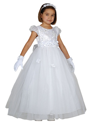 Flower Girl Dresses #CD1078: Tulle/Mesh Organza Glittered Dress