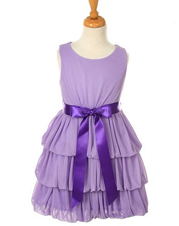 Flower Girl Dresses #CD1091LA : Chiffon 3 Layered Bubble Dress