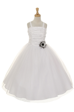 Cute Crinkle Taffeta Gown with Corsage (#CD4001)