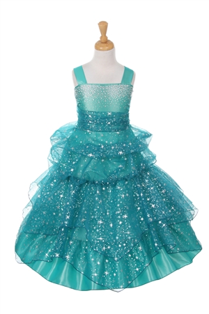 Glitzy Star Pick Up Gown with Dazzling Rhinestones (#CD4030)