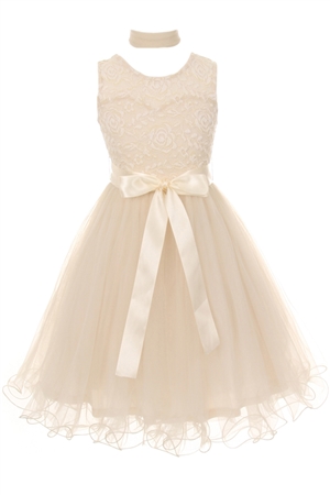 Classic Sweetheart Lace Gown with Ribbon & Scarf (#CD5002)