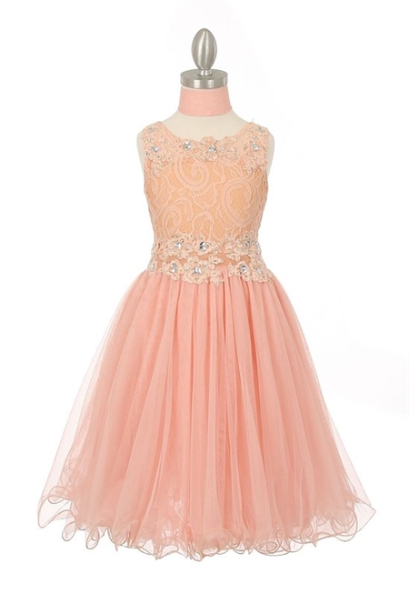 #CD5010 : Rhinestone Lace Dress
