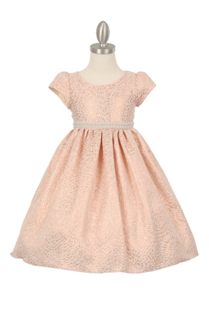 Flower Girl Dress #CD510 : Elegant jacquard lurex sleeve T-length dress