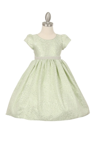 Flower Girl Dress #CD510 : Elegant jacquard lurex sleeve T-length dress