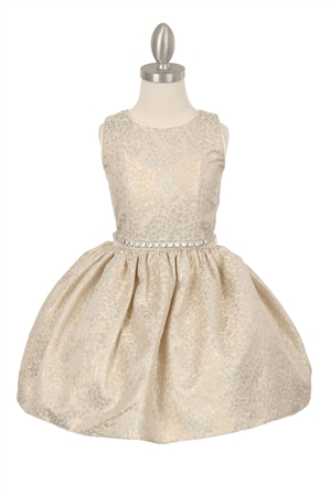 Flower Girl Dress #CD570 : Elegant Shiny Jacquard Printed Dress