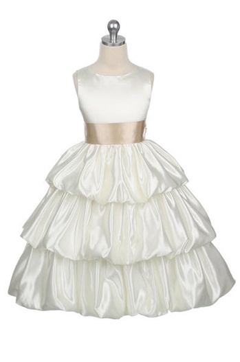 Flower Girl Dresses: Quality Bridal Satin 3 Layer Bubble Flower Girl Dress