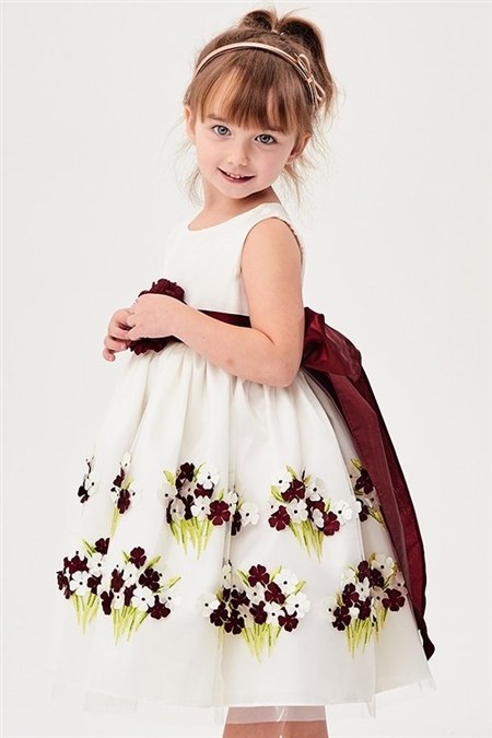 #GG3582 burgundy : 3D Floral Print Sleeveless Dress