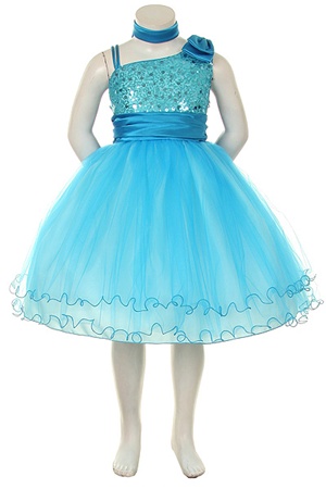 Flower Girl Dresses #HC728T : Stunning Sleeveless Mesh Dress w/ Sequind Bodice & Tulled Skirt Girl Dress