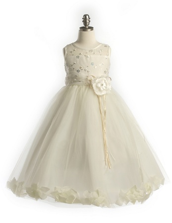 Flower Girl Dresses #JK2925LA : Sleeveless Organza Bodice with Tulle Petal Dress