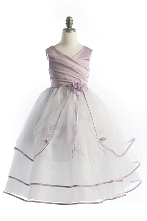 Flower Girl Dresses #JK3012PLL : Sleeveless Satin Bodice with Triple Tulle Layers Flower Girl Dress