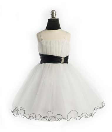 Flower Girl Dresses #JK3018BK : Spagertti S Bodice with Tulle Triple Layer Skirt