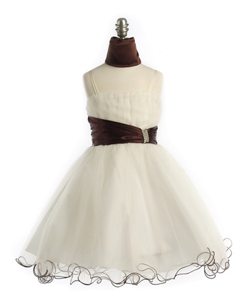 Flower Girl Dresses #JK3018BR : Spagertti S Bodice with Tulle Triple Layer Skirt