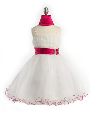 Flower Girl Dresses #JK3018FU : Spagertti S Bodice with Tulle Triple Layer Skirt