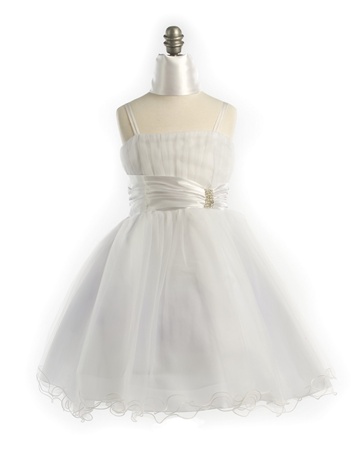 Flower Girl Dresses #JK3018WH : Spagertti S Bodice with Tulle Triple Layer Skirt