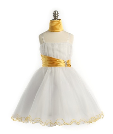 Flower Girl Dresses #JK3018YL : Spagertti S Bodice with Tulle Triple Layer Skirt