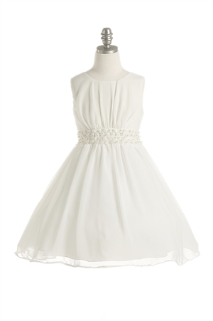 Charming Rosette Waisted Chiffon Gown (#JK3503)
