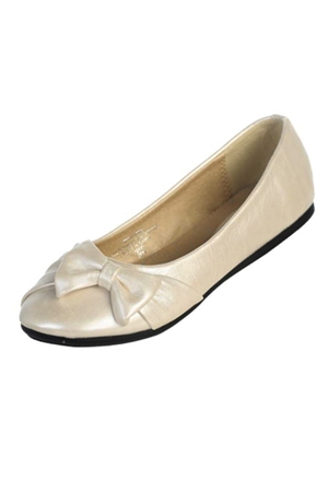 #June : Girl's flat shoes with bow on the side