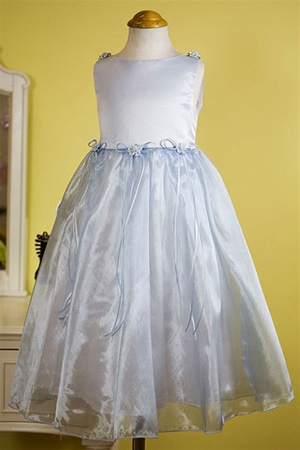 Flower Girl Dresses # KD149BL : Classical Satin and Organza Dress