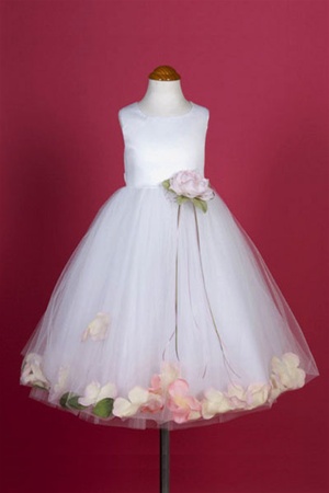 Flower Girl Dresses #KD160AP : Dupioni Silk or Satin Bodice Petal Flower Girl Dress