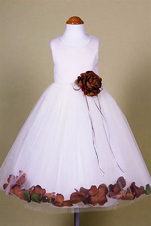 Flower Girl Dresses #KD160BB : Dupioni Silk or Satin Bodice Petal Flower Girl Dress