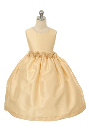 Flower Girl Dresses # KD180BCH : Timeless Classic Style Rich Poly Dupioni Dress