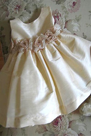#KD185BCH : Sleeveless Poly Dupioni Silk Infant Dress