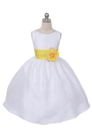 Flower Girl Dresses #KD204Y : Poly Silk Sleeveless Dress with Different Color Removable Sash