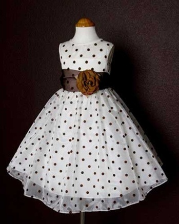 Flower Girl Dresses #KD234BR : Organza Polkadot Dress
