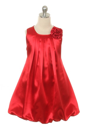 Flower Girl Dresses #KD242RD : Satin Short Bubble Dress