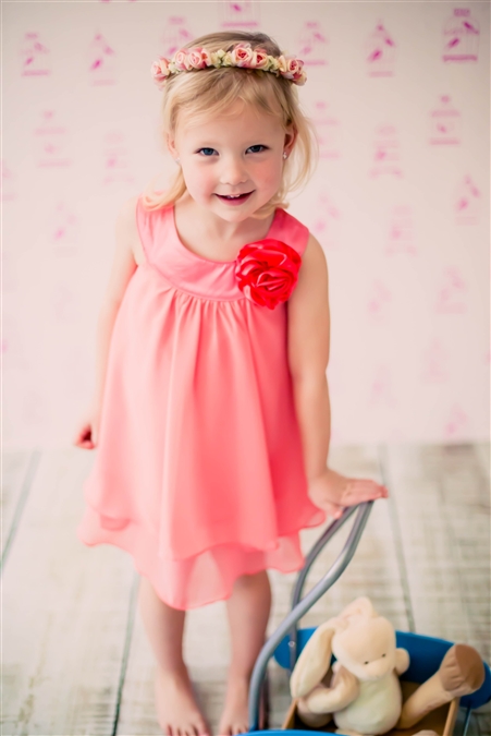 Flower Girl Dresses #KD255CH  : Crinkle Sheer Chiffon Dress with Solid Lining