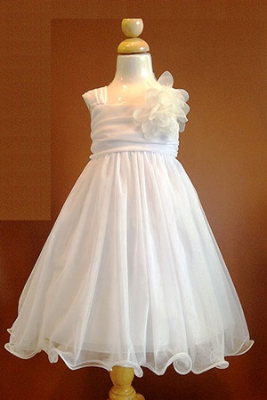 Flower Girl Dresses #KD298W :  Beautiful Empire Waist with Double Layered Mesh