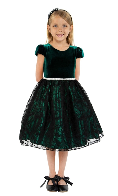 #KD445 : Velvet Black Lace Dress