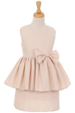 Sophisticated & Classy Petite Polka Dot Brocade Dress (#KK6358)