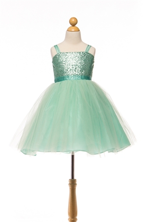 Adorable Tulle & Glitter Bodice Dress (#PA216)
