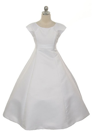 Flower Girl Dresses #RA535 : Cap Sleeved Bridal Satin A-line Dress