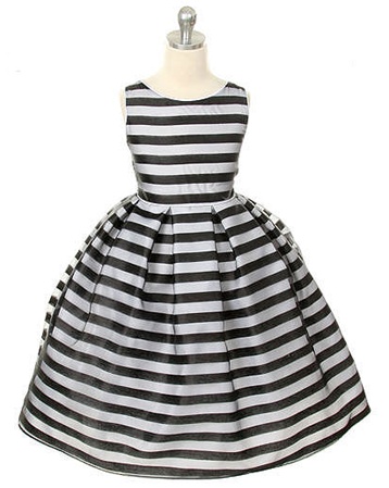 Flower Girl Dresses SK214BK: Striped Organza Sleeveless Dress