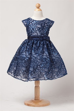 Flower Girl Dresses #SK450N : Sequin & Embroidered Organza Dress.