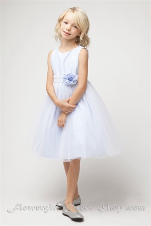 Flower Girl Dresses #SK468BL : Poly Dupioni with Tulle