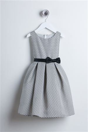 Flower Girl Dresses # SK520BK : Petite Polka Dot Jacquard Dress