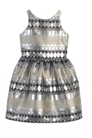Flower Girl Dresses #SK594 : Metallic Jacquard Dress