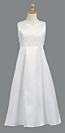 #SP104 : Satin A-line Dress with Corded and Beaded Laced Waistband