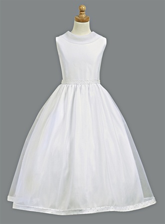 #SP959 : Satin Bodice with Pearled Accented and Organza Skirt