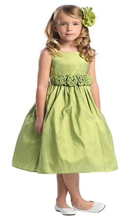 Flower Girl Dresses SW3047GR: Sleeveless, Light Weight Taffeta Dress