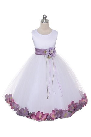 Flower Girl Dresses #KD160S-WLA: Flower Petal Dress with Organza Sash